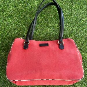 Authentic Burberry Red and Black Shoulder Bag comes with COA